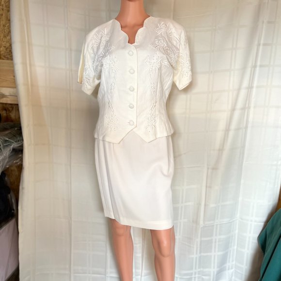 APART Skirt Size 6 Off White Pencil Skirt - Picture 2 of 2